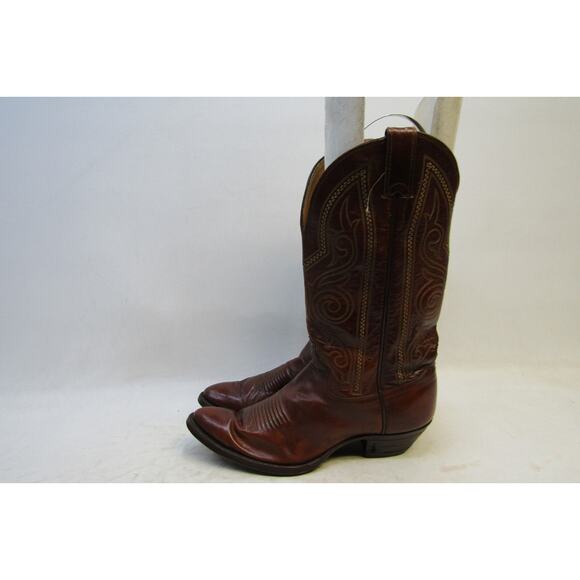 Justin Mens Size 9 E Brown Leather Cowboy Western Boots
